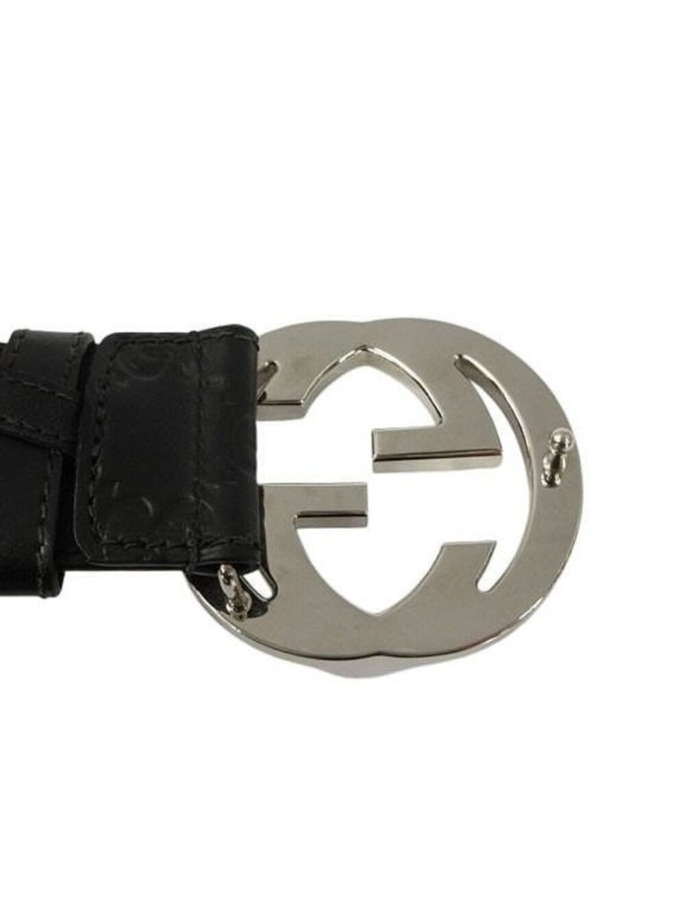 Gucci Interlocking Buckle Belt GG Black Leather - Picture 3 of 8
